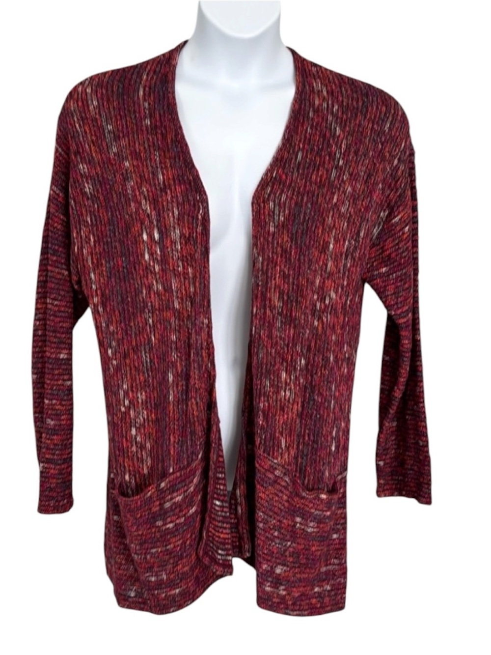J. Jill Open Front Cardigan Front Pockets Sz L